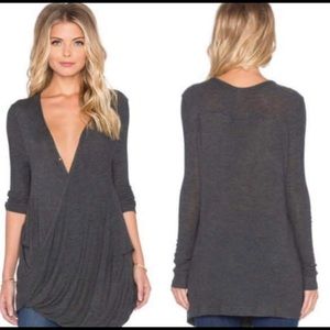 We The Free Miss Rose Surplice Faux Wrap Top